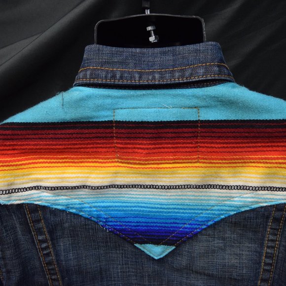 True Religion - Johnny Baja Western - Button Front Denim Jacket - Size M - Picture 6 of 14